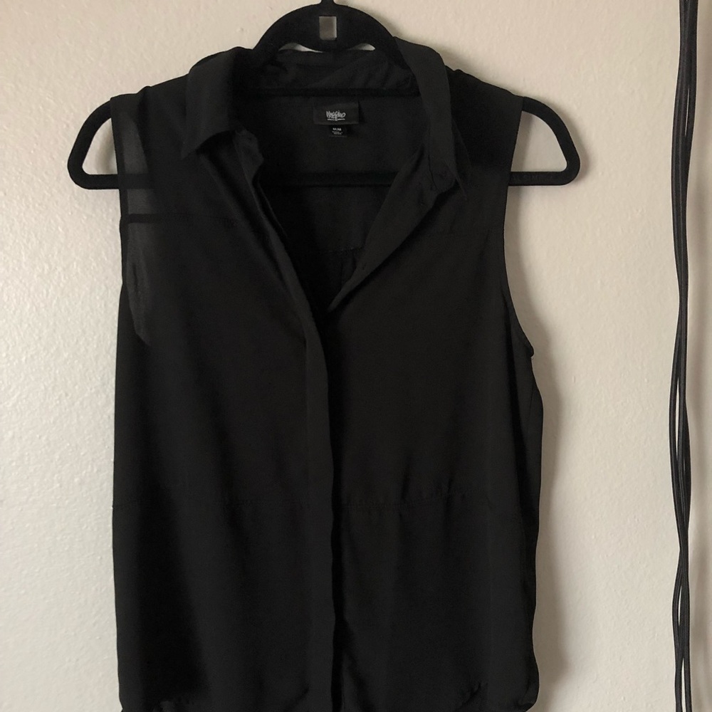 Black chiffon top